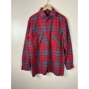 Workwear Flannel Men’s M Shirt Jacket Tartan Plaid Red Chore Barn Lumberjack